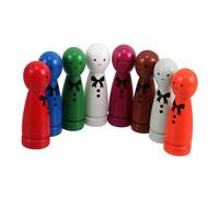 Milisten 8pezzi Bambole Di Legno Colorate Con Design Fiocchetto Gioco Educativo Per Sviluppare Creatività e Abilità Sociali Casa e Scuola