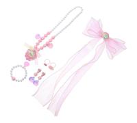 Milisten Accessori Principessa con Fermagli Collana con Bracciale Orecchini e Anello Completo per Feste di Compleanno e Giochi di Ruolo