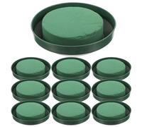 Milisten Blocchi di Fango per Composizioni Floreali 10 Pezzi, Schiuma Floreale Rotonda Verde Ciotola, Basi Floreali per Fiori Freschi e Decorazioni Matrimonio