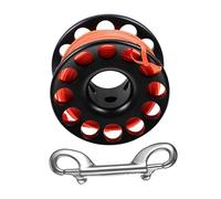 Milisten Bobina per Immersioni Subacquee in Alluminio Nera Mulinello Leggero e Tascabile con Segnalatore Galleggiante per Guida Filo Mappatura Grotte e Recupero Subacqueo