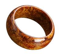 Milisten Bracciale da Donna in Resina Marrone Filo D'oro, Stile Retrò Elegante e Creativo, Facile da Indossare, come Decorazione da Polso per Turismo e Spiaggia