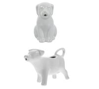 Milisten Brocca in Ceramica a Forma di Animale Manico, Set 2 Pezzi da 40 Ml, Piccola Lattiera Decorativa Bianca per Latte e Sciroppo, per Uso Domestico e Servire Panna
