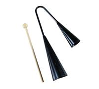 Milisten Campana Agogo a Due Toni in Metallo e Legno Portatile per Bambini Strumento Musicale a Percussione Manuale per Samba Baterias e Latin Music Nero