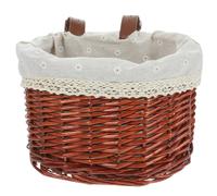 Milisten Cestino per Bicicletta in Rattan - Secchio Intrecciato - Cestino per Frutta E Verdura - Rattan E Vimini - Stile Vintage - per Lo Shopping E Il Ciclismo
