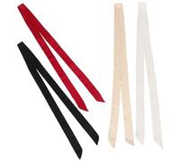Milisten Cintura da Sposa in Seta Fascia Doppio Raso 4 Pezzi Nero Rosso Bianco e Beige, Cinture Eleganti per Abiti da Donna, Accessori Moda per Cerimonia e Uso Quotidiano
