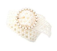 Milisten Cintura di Perle Donna Elastica Decorativa in Perline di Imitazione Elegante Classica Beige per Abiti da Festa Natale e Laurea