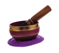 Milisten Ciotola Tibetana Decorativa Per Meditazione Ciotola Sonora in Rame Leggera Completo Con Mazzuolo e Cuscino Per Arredamento Zen e Relax