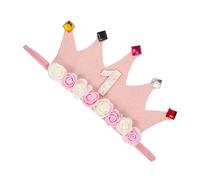 Milisten Compleanno per Cappello Compleanno Rosa Tiara Elegante per Feste e Foto Accessorio per Principi e Principesse