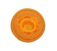 Milisten Cuscino per Ciotola Sonora Buddhista Ricamato Tappetino Doppio Rotondo Arancione Accessorio Pratico e Resistente per Meditazione e Decorazione Yoga
