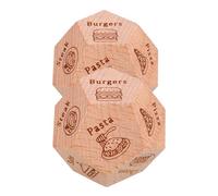 Milisten Dadi di Legno per Decisioni Alimentari, Set da 2 Dadi Multi-Faccia Unici, Gioco Creativo per Appuntamenti, Cene e Viaggi, Giocattolo Divertente per Scegliere Cosa Mangiare
