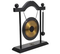 Milisten Decorativo Ottone Vintage con Gong da Tavolo Feng Shui Legno e Ottone per Ufficio e Meditazione Suono Rilassante e Design Elegante Adatto per Arredamento Moderno