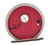 Milisten Decorazione dell'albero in Miniatura Porte fatate per Alberi all'aperto Kit Porta delle Fate lavoretti con Porte fatate in Miniatura Porte e finestre fatate Fiabe di Legno Rosso