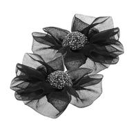 Milisten Fermagli per Scarpe da Donna Neri Cristalli, Set da 2 Clip Decorativi a Forma di Fiore, per Tacchi Alti, Abbellimenti per Scarpe da Sposa e Occasioni Formali