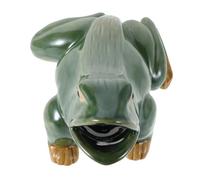 Milisten Figura Decorativa in Ceramica a Forma di Anfibio con Bocca Aperta Statuetta per Esterni Vaso di Fiori Ornamento da Giardino Adatto Acquario e Laghetto Accessori per Giardinaggio