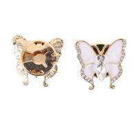 Milisten Gemelli da Donna a Forma di Farfalla Strass Scintillanti, Bottoni Copri Polsini in Lega di Zinco, Accessori Eleganti per Polsini Femminili per Feste di Matrimonio, Set da 2 Pezzi