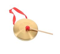 Milisten Gong in Ottone Cinese con Mazzuolo in Legno e Nastro Rosso per Appenderlo Strumento Percussione Decorativo per Orchestra Scuola e Spettacoli Live