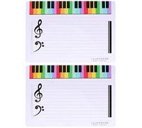 Milisten - Lavagna bianca cancellabile a secco, con scritta cancellabile, per scrivere note musicali e note musicali su entrambi i lati, bianca 34,8 x 21 x 0,1 cm 28.4cm bianco
