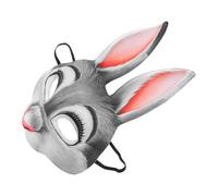 Milisten Maschera di Coniglio Orecchie Grigia Mezza Maschera Leggera per Feste di Halloween e Cosplay Accessorio per Costume a Tema Coniglietto per Eventi e Party