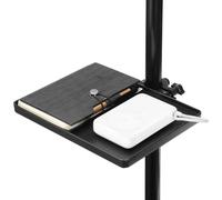 Milisten Mensola in Plastica Abs Nera per Stativo Microfono, Vassoio Clip Facile da Pulire per Trasmissione in Diretta e Supporto per Telefoni e Picks