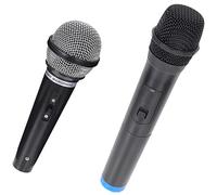 Milisten Microfono Giocattolo Finto 2 Pezzi per Bambini, Accessorio per Feste e Giochi di Finzione, Realistica Nero, Microfono da Palco Portatile per Compleanni e Spettacoli Teatrali