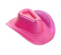 Milisten Mini Cappello Cowboy Miniatura per Bambole in Resistente Accessorio Decorativo Leggero per Feste Tema Western e Compleanni Rosa Sfumato