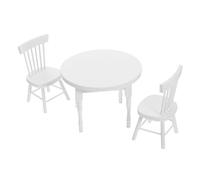 Milisten Miniatura Mobili Casa delle Bambole in Legno Bianco Tavolo e Sedie Piccole per Decorazioni Cucina e Sala da Pranzo Accessori Miniature per Giochi Creativi e Ambientazioni