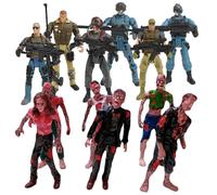 Milisten Modelli Di Soldati Militari e Zombie in Plastica, Action Figure Di Soldato Delle Forze Speciali 10cm, Set 12 Pezzi Per Ragazzo Ragazza e Feste a Tema Pose Articolate