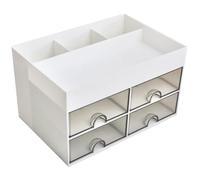 Milisten Organizer per Cancelleria da Scrivania Cassetti Trasparenti in Plastica, Contenitore Porta Cosmetici e Prodotti Cura Pelle Multi-livello, Organizer da Tavolo Salvaspazio