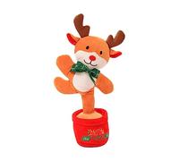 Milisten Peluche Natalizio Luminoso con Funzione Canto e Ballo Interattivo per Decorazione per Camera Festivo