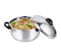 Milisten Pentola per Pasta e Scolapasta in Acciaio Inox 16 Cm Manico e Coperchio, Pentola Antiaderente Multifunzionale per Noodles, Zuppe e Porridge, Leggera e Facile da Trasportare
