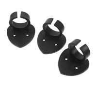 Milisten per Microfono a Forma di Cuore Pinze Leggere e Resistenti in Plastica Nera 3 Clip Supporto Adesivo per Microfono per Uso Scolastico, Ufficio e Teatro