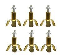 Milisten Porta Stoppini per Lampade a Olio in Rame Dorato, Set da 6 Pezzi Supporto per Stoppino Incluso, Accessori per Candele Buddiste e Candelieri da Casa, Base Spessa e Finitura