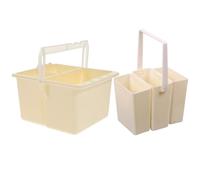 Milisten Portapennelli per Pittura Secchio Lavaggio 2 Pezzi Scomparti Modulari, Accessorio Portatile per Pulizia Pennelli Acquerello e Artisti