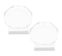 Milisten Premio in Cristallo Trasparente da 100 Mm, Set da 2 Trofei di Riconoscimento per Dipendenti Incisione Personalizzata, Targhe Commemorative per Ufficio e Celebrazioni Aziendali