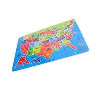 Milisten Puzzle Mappa Usa in Legno Educativo per Gioco Didattico Interattivo per Apprendimento Geografia Stati Uniti Sviluppo Abilità Linguistiche e Cognitivo