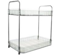 Milisten Scolapiatti da Cucina in Acciaio Inox e Plastica Doppio Strato e Vassoio, Portapiatti e Portabicchieri Organizer per Lavello, Scaffale Portaoggetti per Piano di Lavoro, Resistente