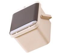 Milisten Secchio per Scorie del Tè Riutilizzabile 7l Filtro e Manico Portatile, Bidone della Spazzatura Foglie di Tè per Cucina, Casa e Ufficio, Cestino da Tavolo Compatto Beige