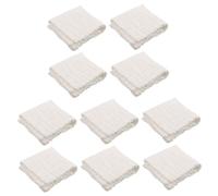 Milisten Set 10 Pezzi Asciugamani in Cotone 100% Morbidi e Resistenti per Ragazzo Ragazza Design Multifunzione a Sei Strati per Viso e Saliva Bianchi