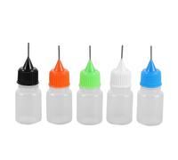 Milisten Set 20 Pezzi Bottiglie in Plastica PE da 5ml Punta di Precisione per Dosaggio Preciso, Leggero e Multifunzionale, per Fai da Te e Quilling