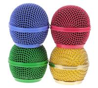 Milisten Set 4 Pezzi Griglia in Metallo Per Microfono Colorata, Ricambio Rete Per Testa Microfono Copertura Resistente, Accessori Per Microfoni Wireless Per Artisti e Musicisti