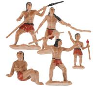 Milisten Set 5 Pezzi Figurine Uomini Primitivi in Resina Modelli Realistici per Scena di Caccia Decorazione Artigianale per Collezione e Gioco di Finzione