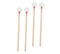 Milisten Set di 4 Bacchette per Timpani con Teste in Feltro Beige e Manici in Legno, Riducono L'affaticamento per Orchestre Sinfoniche e Ambienti Musicali