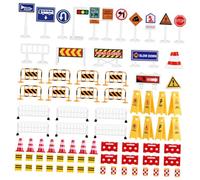 Milisten Set di Gioco Segnali Stradali e Modelli di Segnaletica Stradale per Bambini, 62 Pezzi Colorati e Realistici per Apprendimento del Traffico, attività Educative e Giochi in Classe