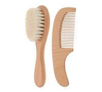 Milisten Spazzola e Pettine per Ragazzo in Legno Faggio Spazzola Morbida per e Pulizia Capelluto Kit Bagnetto per Facile e Maneggiare