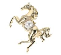 Milisten Spilla a Forma di Cavallo Resistente allo Sbiadimento, in Lega e Plastica con Perle e Cristalli Scintillanti per Collezioni di Gioielli Quotidiani ed Eventi Natalizi