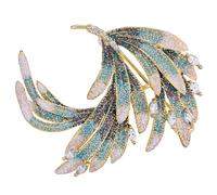Milisten Spilla a Forma di Piuma in Metallo per Donna, Spilla da Bavero e Cappotto, Accessorio Decorativo per Abbigliamento, Adatta per Feste e Uso Quotidiano, Regalo Elegante per Natale