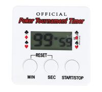 Milisten Timer Digitale per Poker, Conto alla Rovescia 99 Minuti e 59 Secondi, Portatile in Plastica Bianca, Pratico per Giochi da Tavolo e Feste