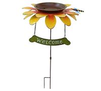 Milisten Unique Sunflower Shape Bird Feeder For Outdoor Garden With Easy Tray Decorative Lawn Stake For Welcoming Birds