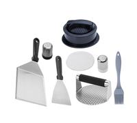 Milisten Utensili Barbecue in Pressa Hamburger e Spatola Multifunzione per Esterna Adatto per Grigliate Accessori Versatili per Carne Verdure e Pane