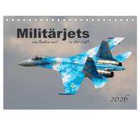 Militärjets am Boden und in der Luft (Tischkalender 2026 DIN A5 quer), CALVENDO Monatskalender: 13 faszinierende Militärflugzeuge